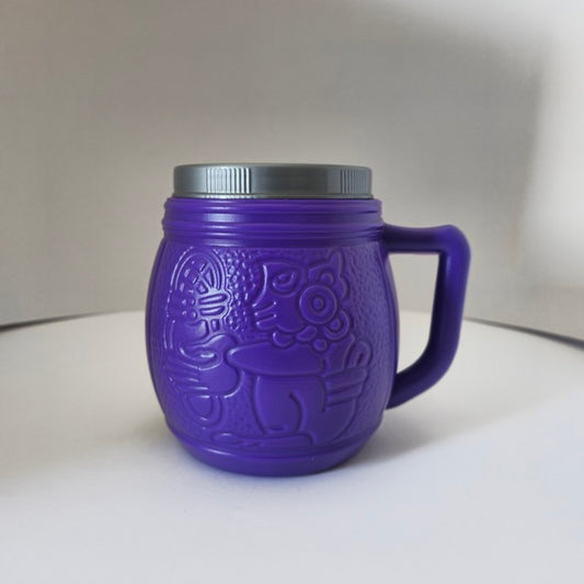 Taza Plastica Morada con Tapa